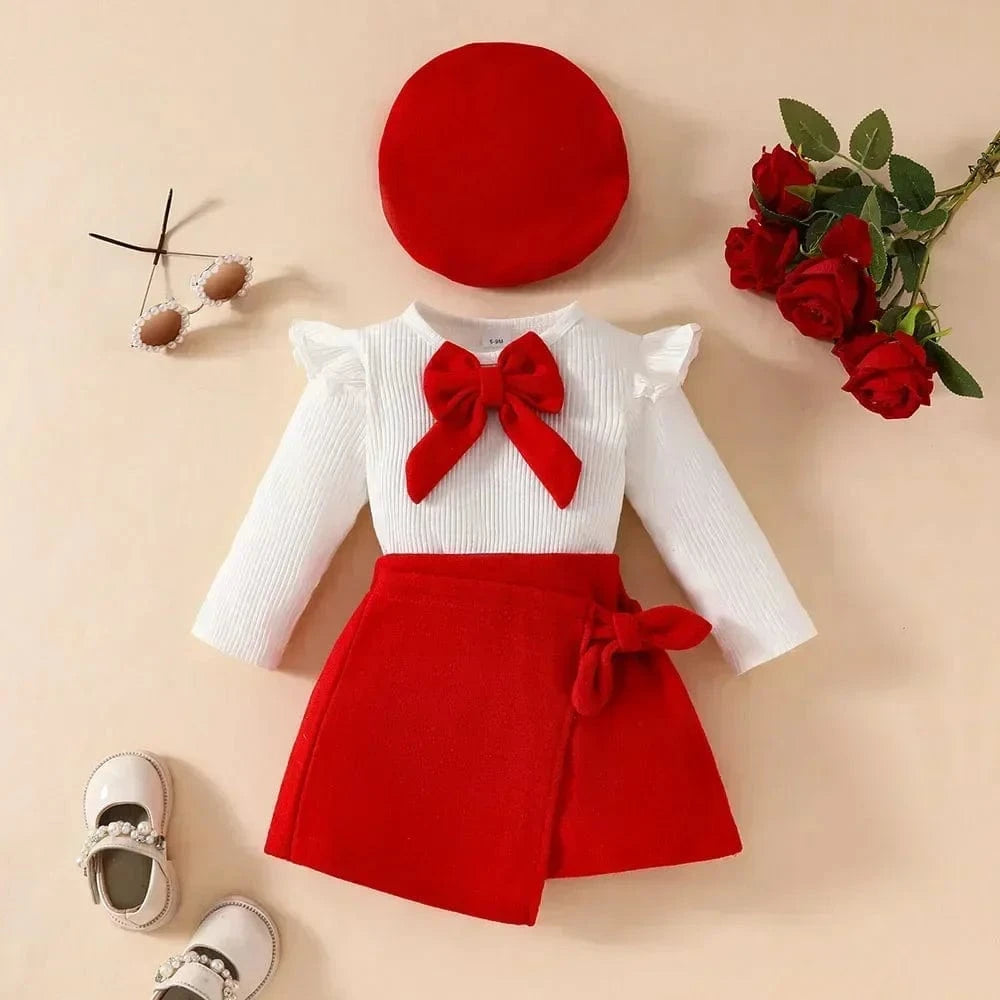 Red / 6-9M Baby Girl 3 Piece Outfit