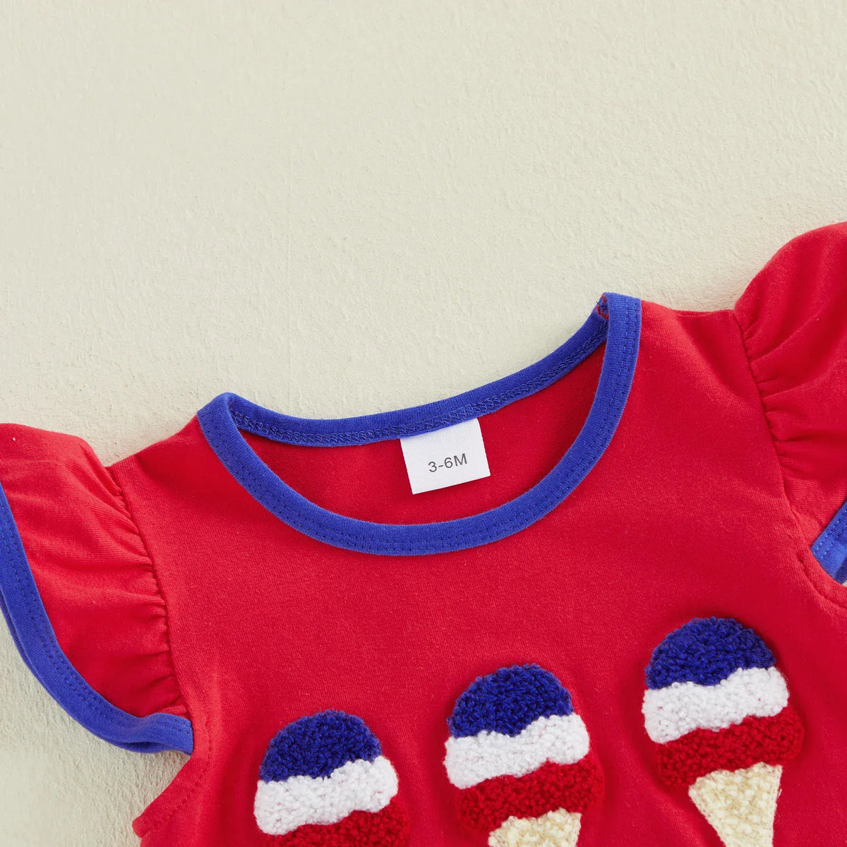 Baby Girl 4th of July Embroidery Top & Shorts Set