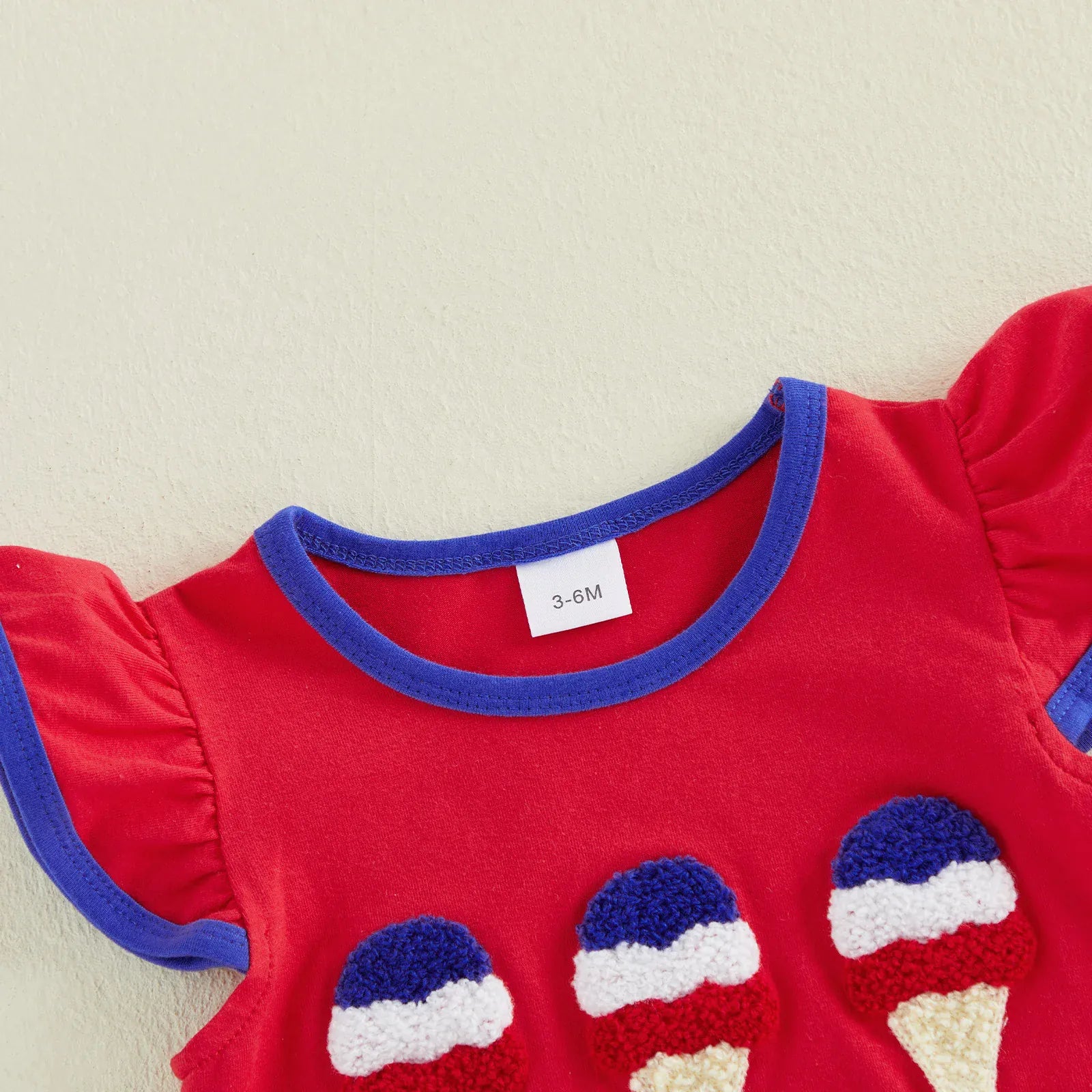 Baby Girl 4th of July Embroidery Top & Shorts Set
