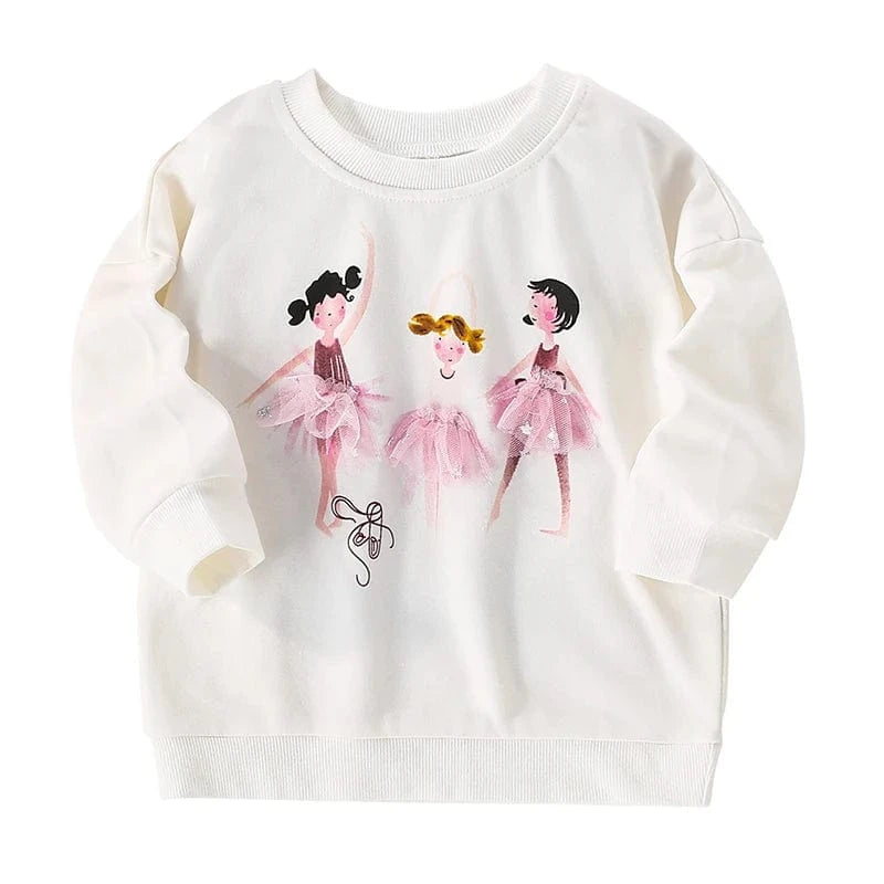 White / 2T Baby Girl Ballet Sweatshirt