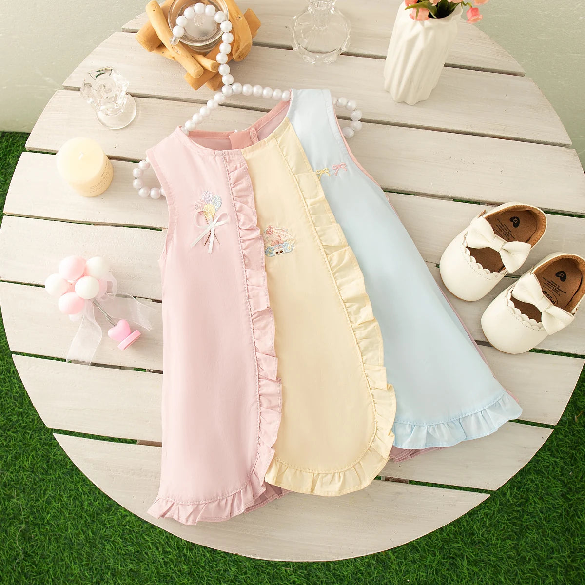 Baby Girl Candy Color-Block Tulle Party Dress