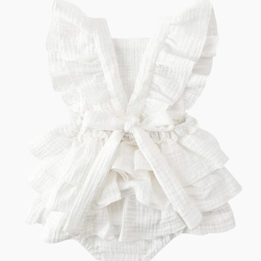 0 Baby Girl Criss-Cross Romper
