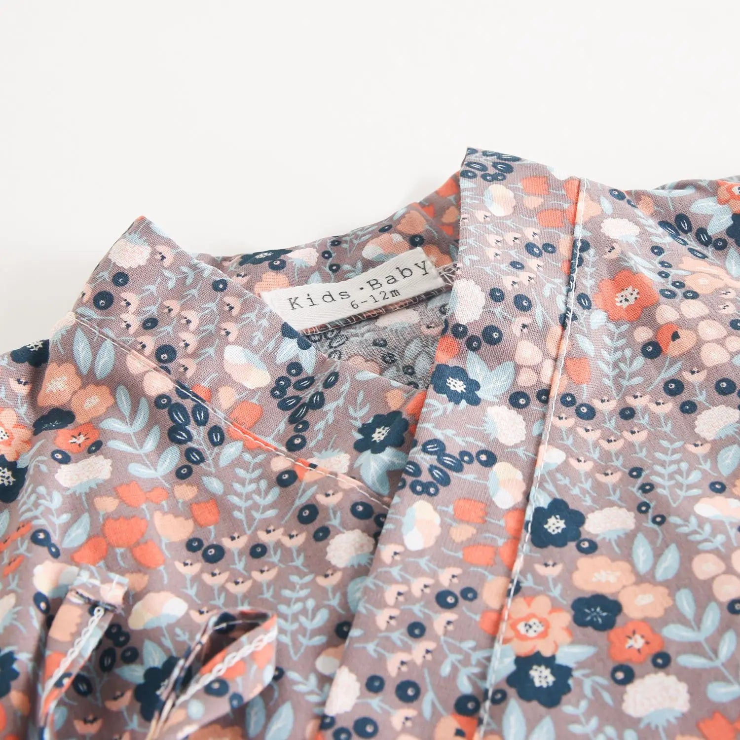 Baby Girl Floral Cotton Kimono Bodysuit Romper
