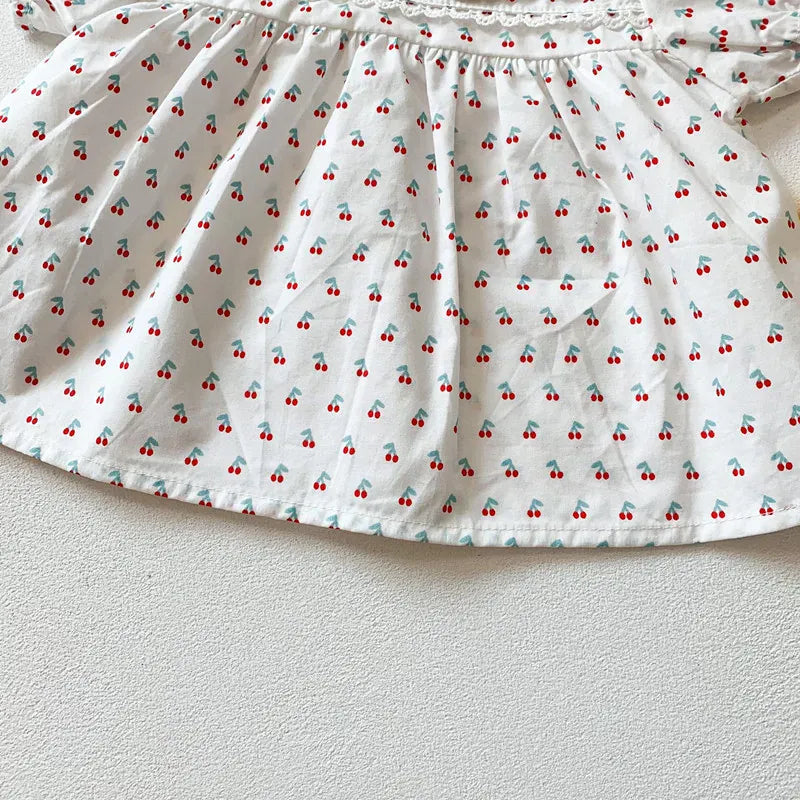 Baby Girl Floral Cotton Puff Sleeve Top & Bloomers 2-Piece Set