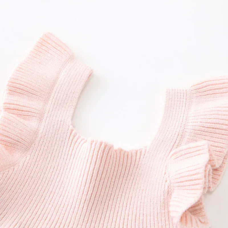 Baby Girl Flutter Sleeve Knit Dress