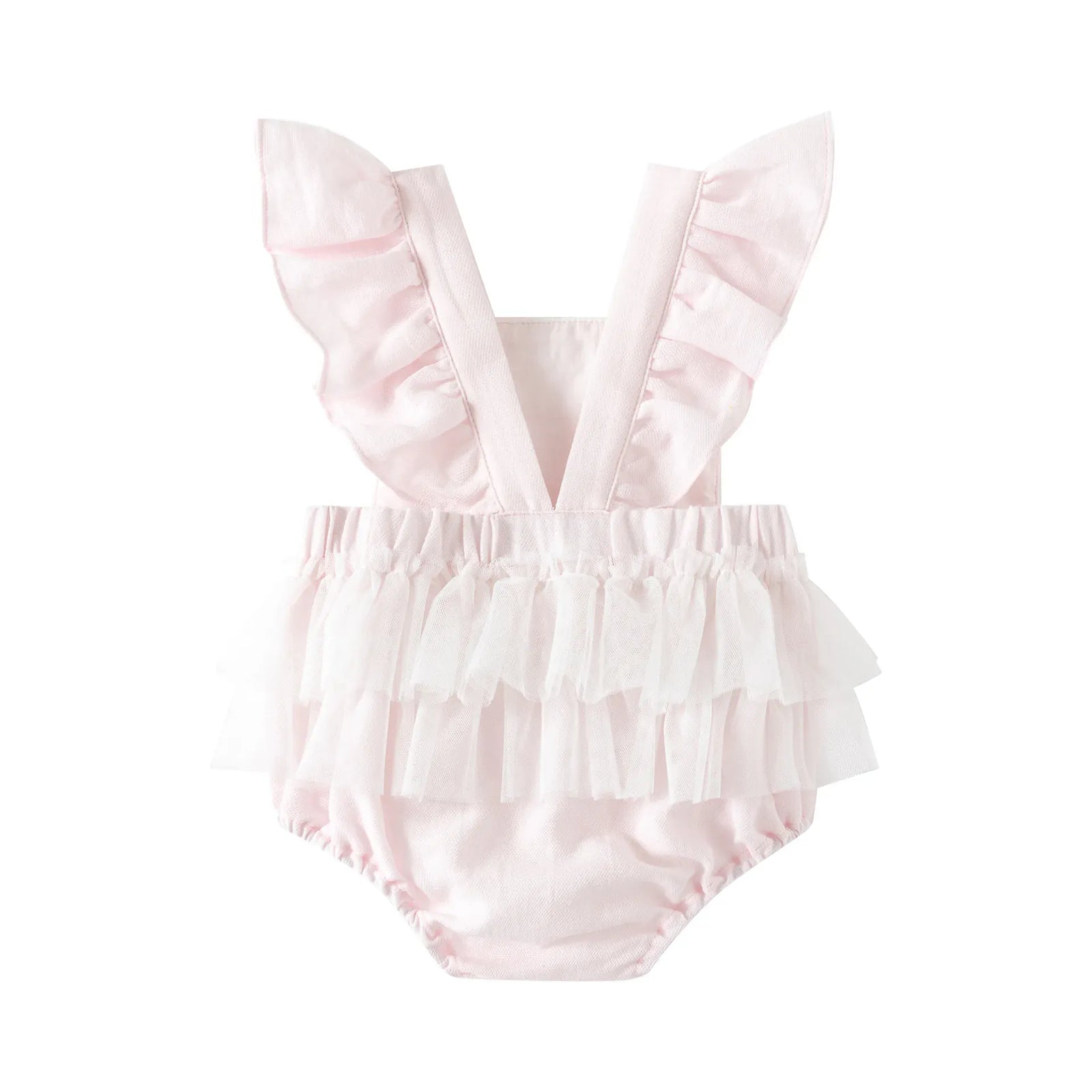 Baby Girl Flying Sleeve Cotton Lace Splicing Romper