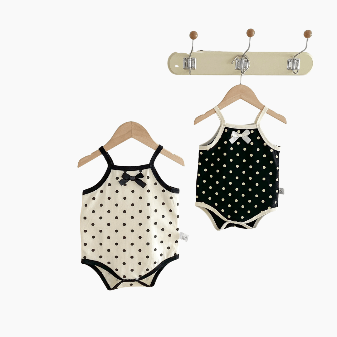 Baby Girl Polka Dot Bow Romper