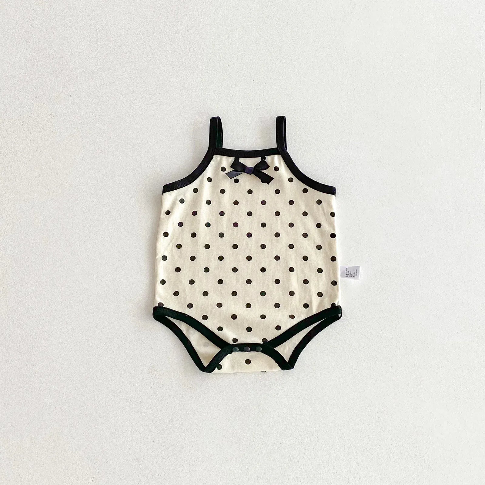 White / 6M Baby Girl Polka Dot Bow Romper