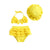 Yellow / 0-6M Baby Girl Ruffle Bikini Set with Hat