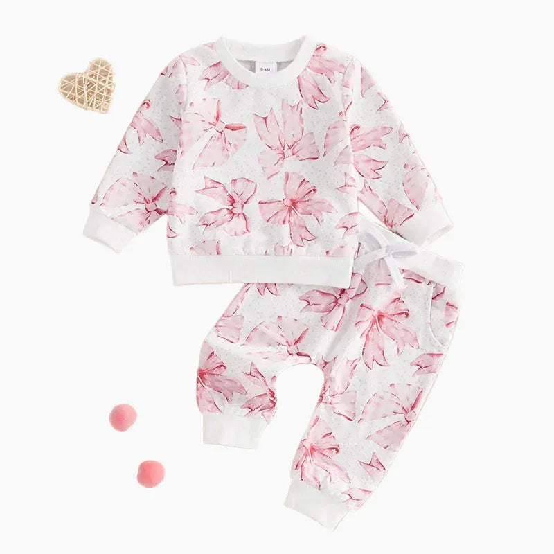 3-6M Baby Girl's Cozy Sweatshirt & Pants Set
