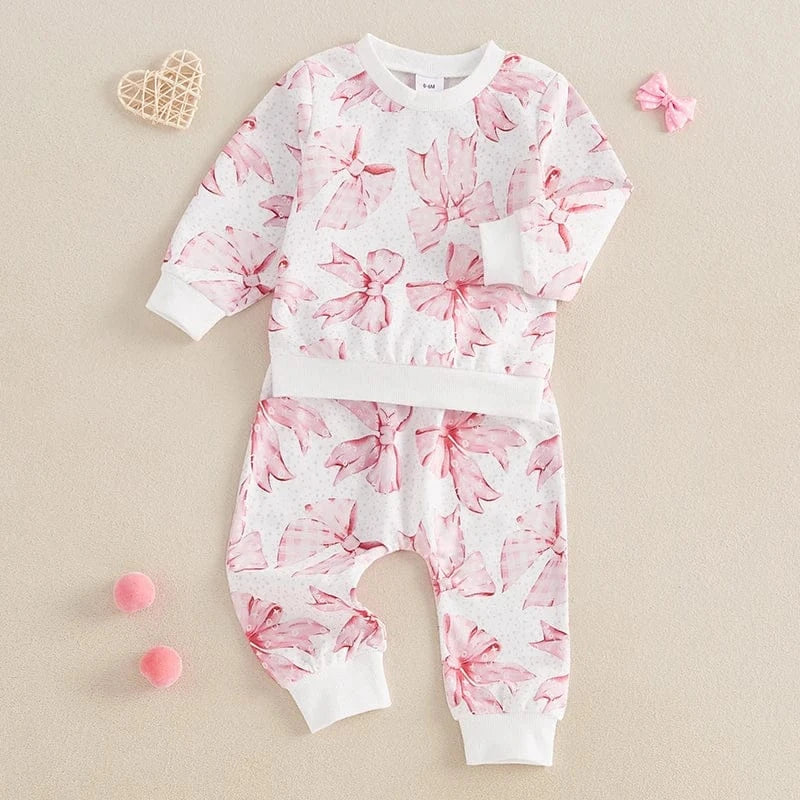 Baby Girl's Cozy Sweatshirt & Pants Set