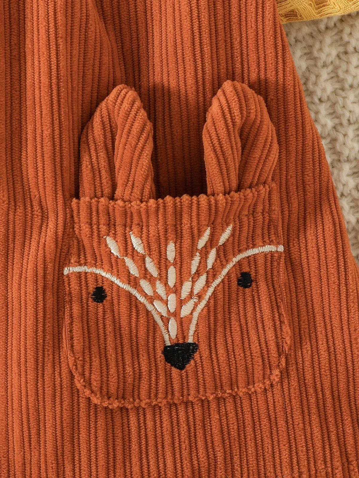 Baby Girl's Floral & Corduroy Fox Jumper Dress Set