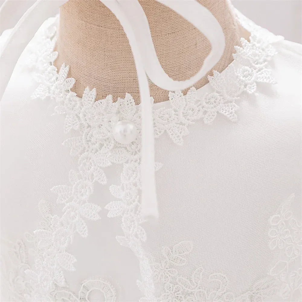 Baby Girl's Lace Baptism and Christening Gown with Bonnet and Cape