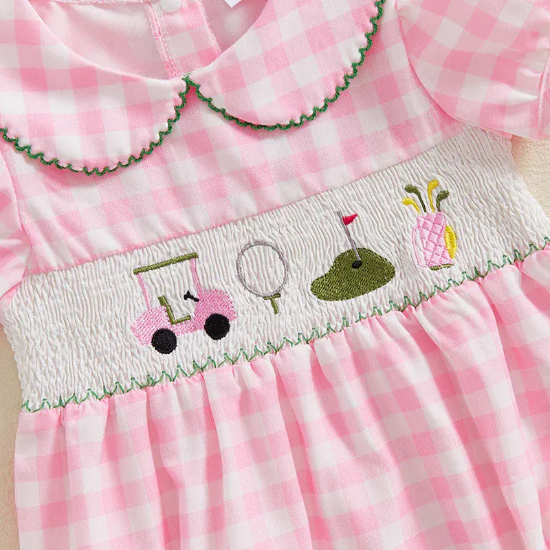 Baby Girl Smocked Golf Romper