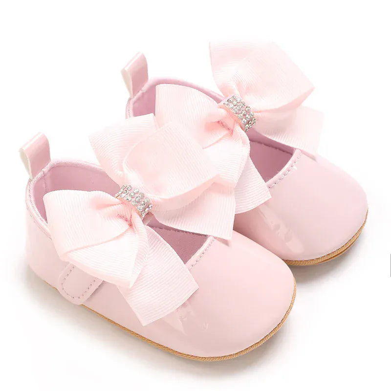 Pink / 0-6M Baby Girl Soft Sole Crib Shoes