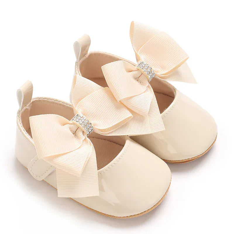 Apricot / 0-6M Baby Girl Soft Sole Crib Shoes