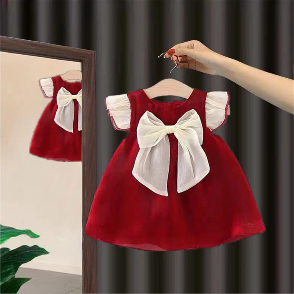 Baby Girl Summer Princess Dress, Red / 9-12M Baby Girl Summer Princess Dress, Red / 9-12M