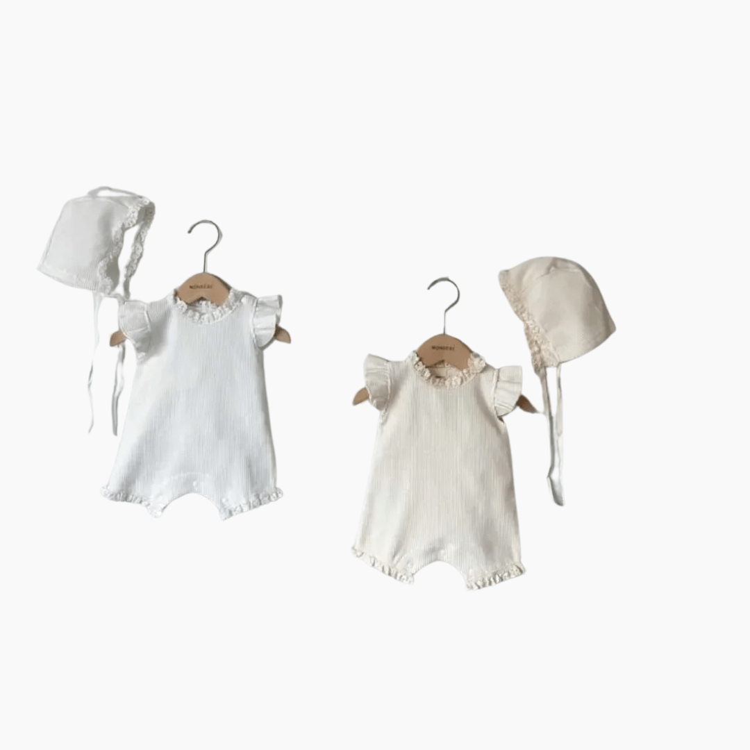 Baby Girl Summer Romper with Hat