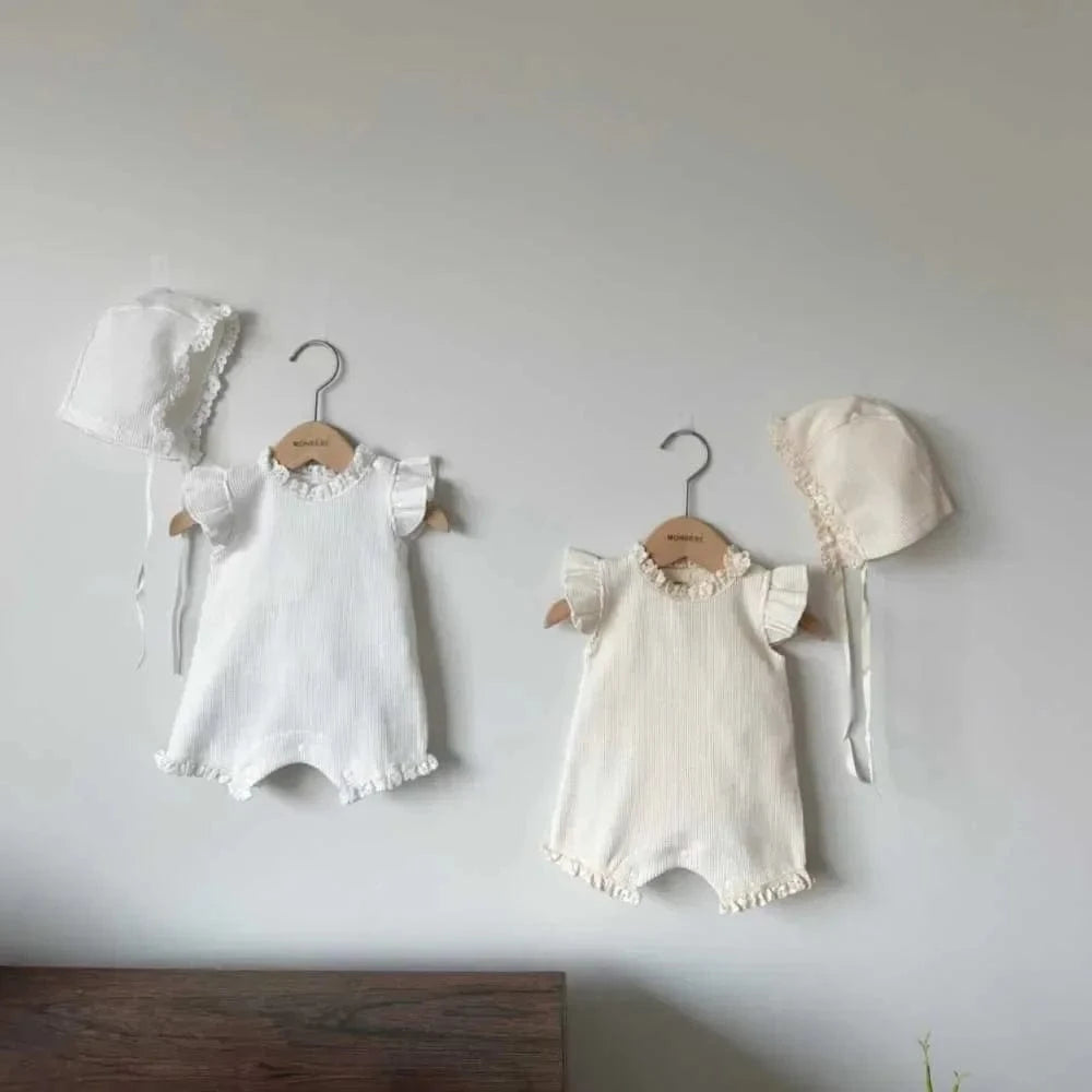 Baby Girl Summer Romper with Hat