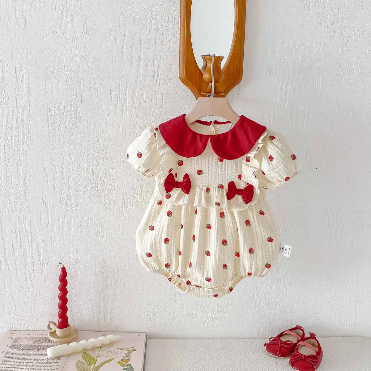Baby Girl Sweet Strawberry Print Romper