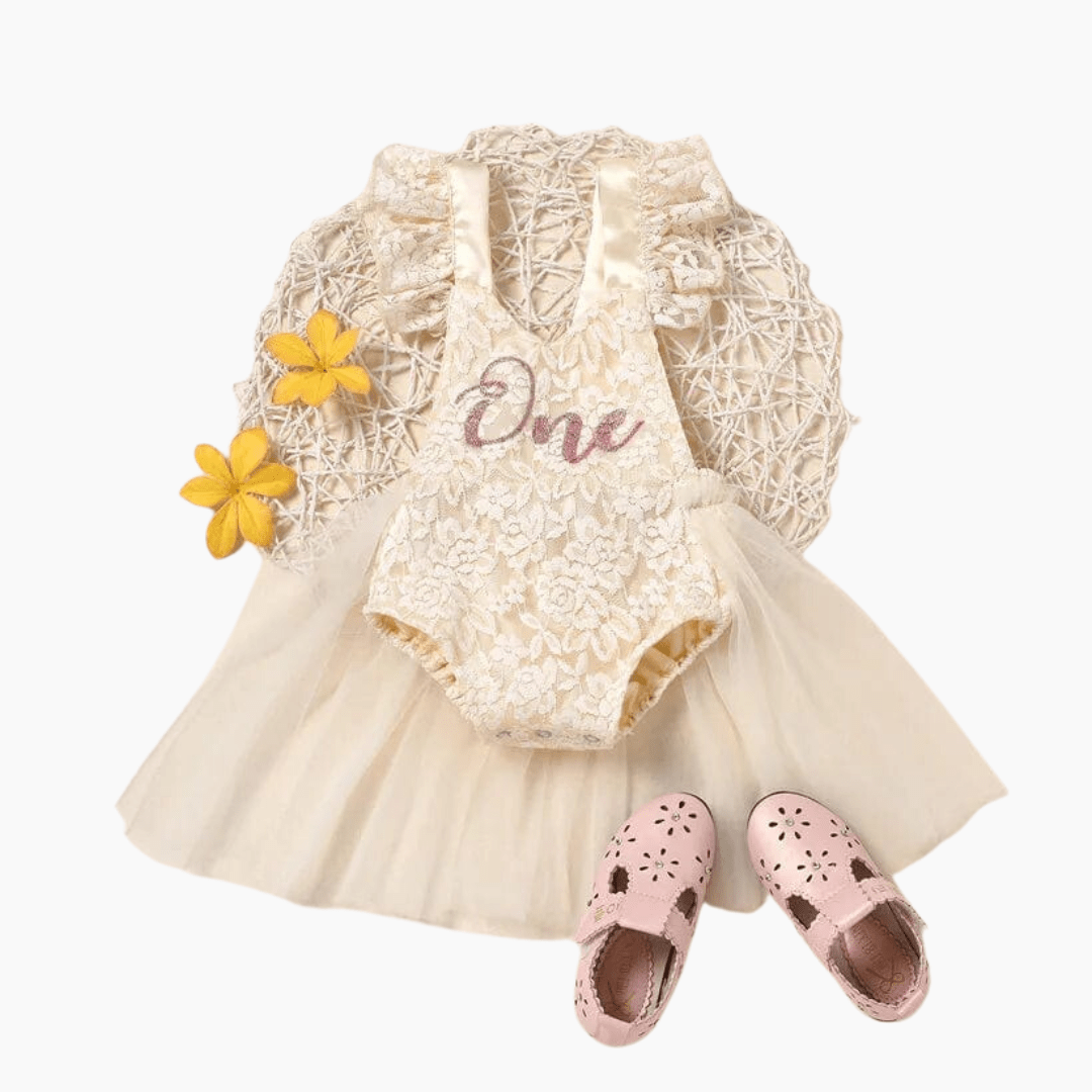 Girl&#39;s Clothing Baby Girls Birthday Floral Lace Romper Dress