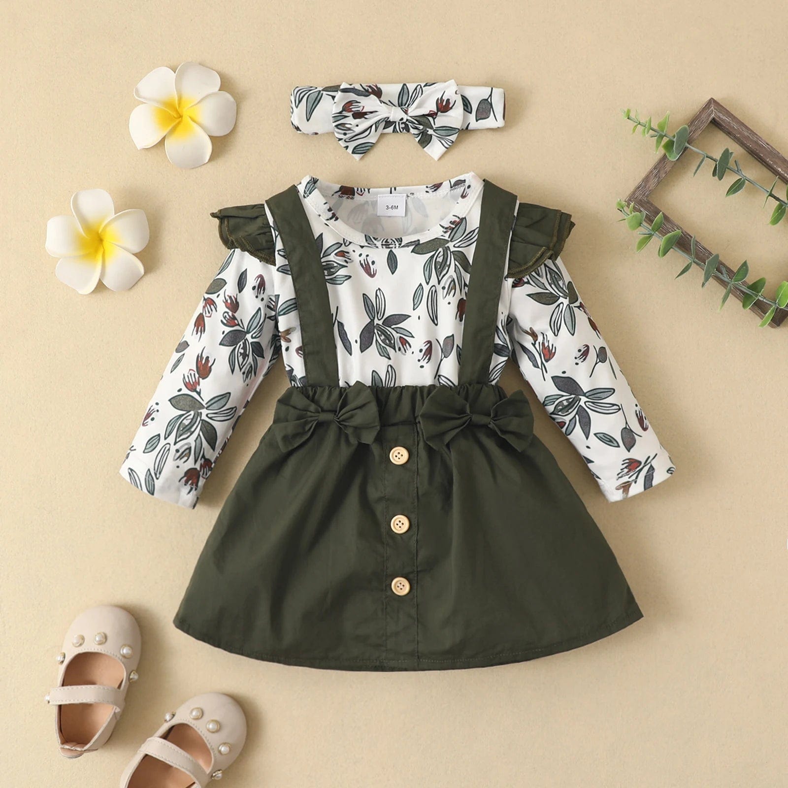 Floral Baby Romper and Skirt Set Momorii