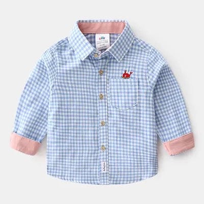 Blue / 3T Baby Kids Plaid Tops