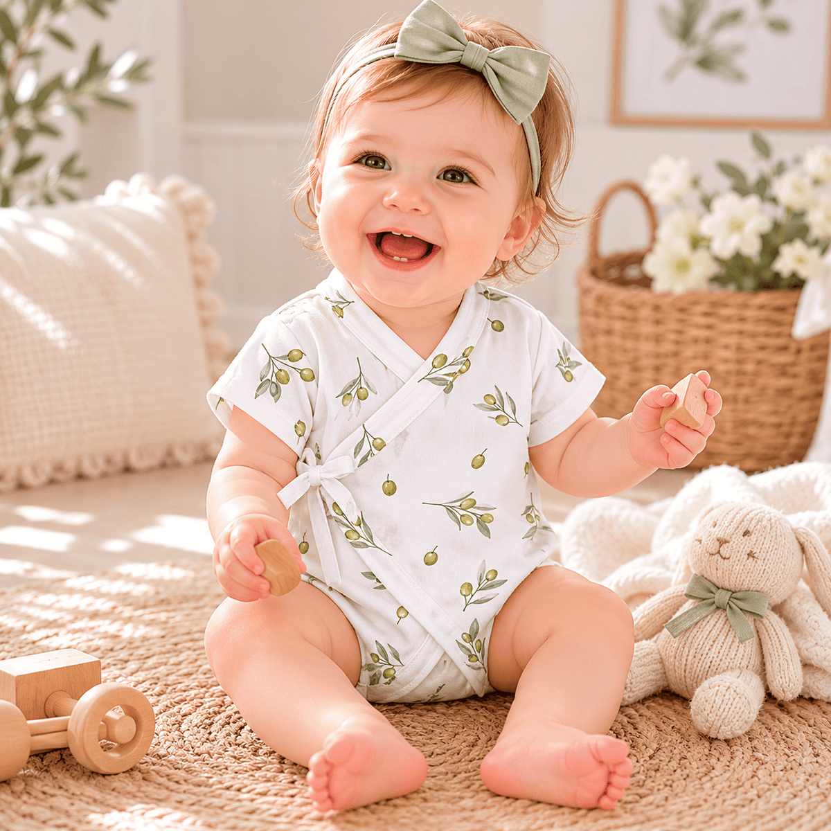 Baby Kimono Wrap Romper