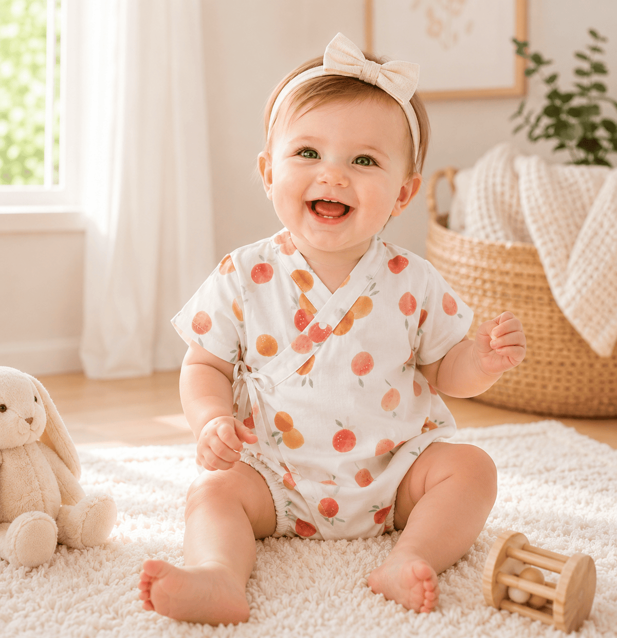 Baby Kimono Wrap Romper