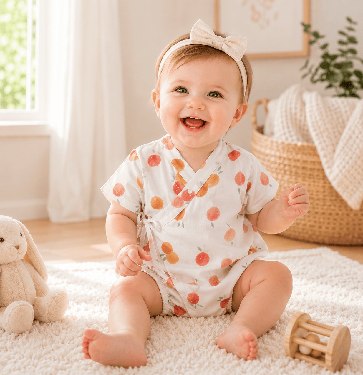 Baby Kimono Wrap Romper