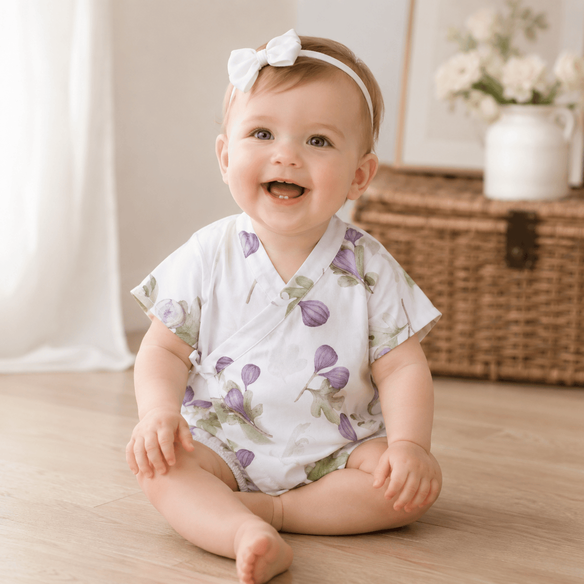Baby Kimono Wrap Romper