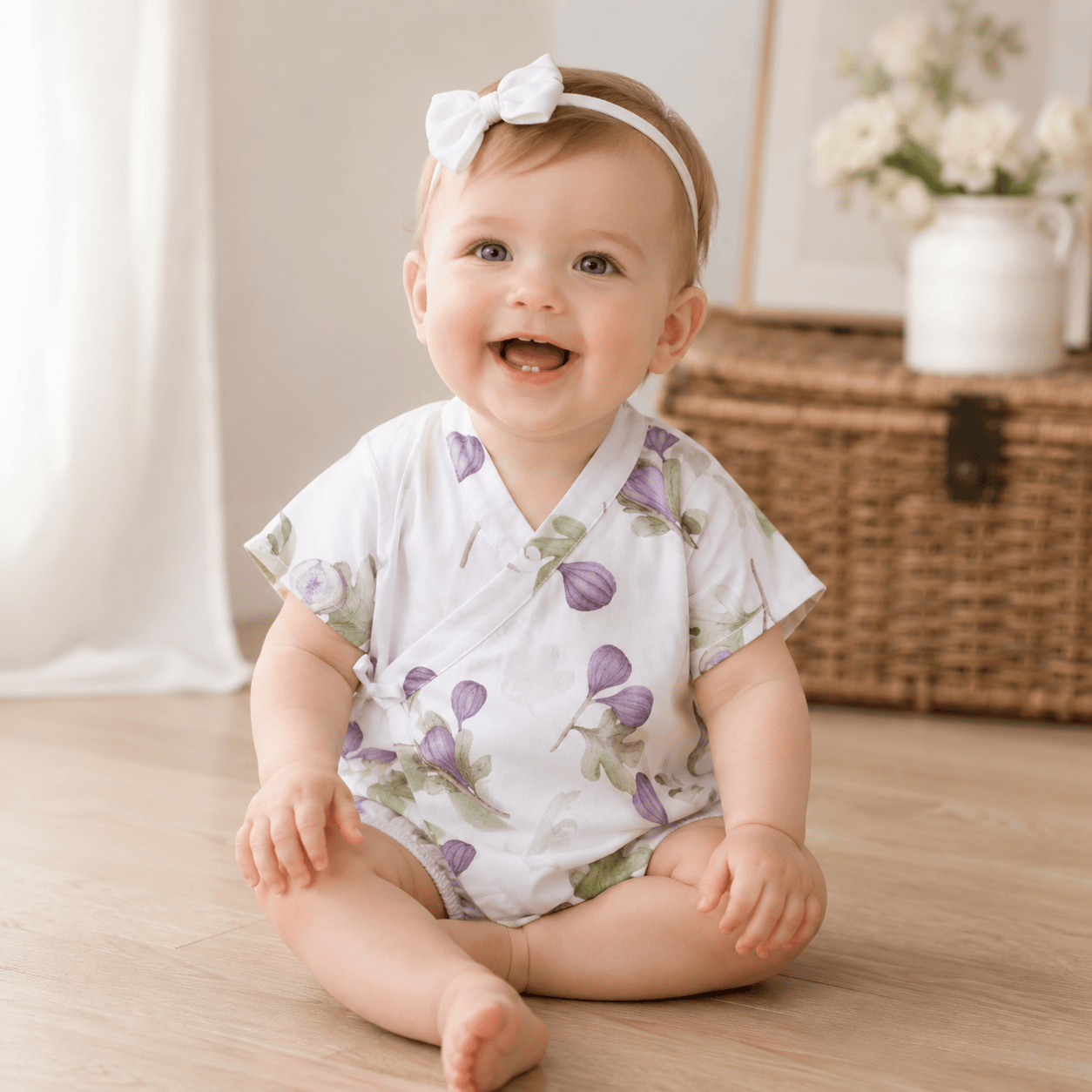 Baby Kimono Wrap Romper