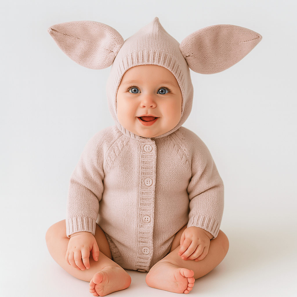 Baby Knitted Hooded Romper