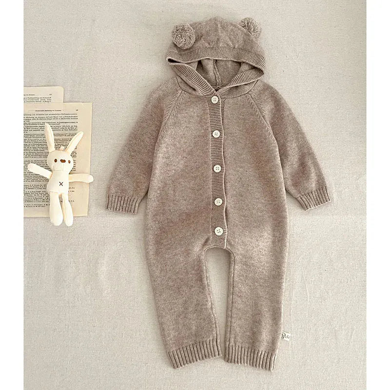 Baby Knitted Hooded Romper