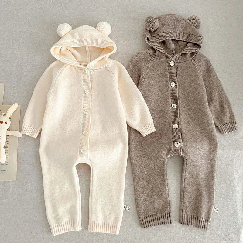 Baby Knitted Hooded Romper