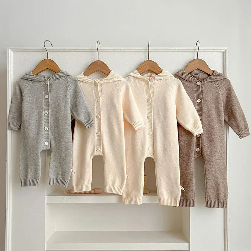 Baby Knitted Hooded Romper