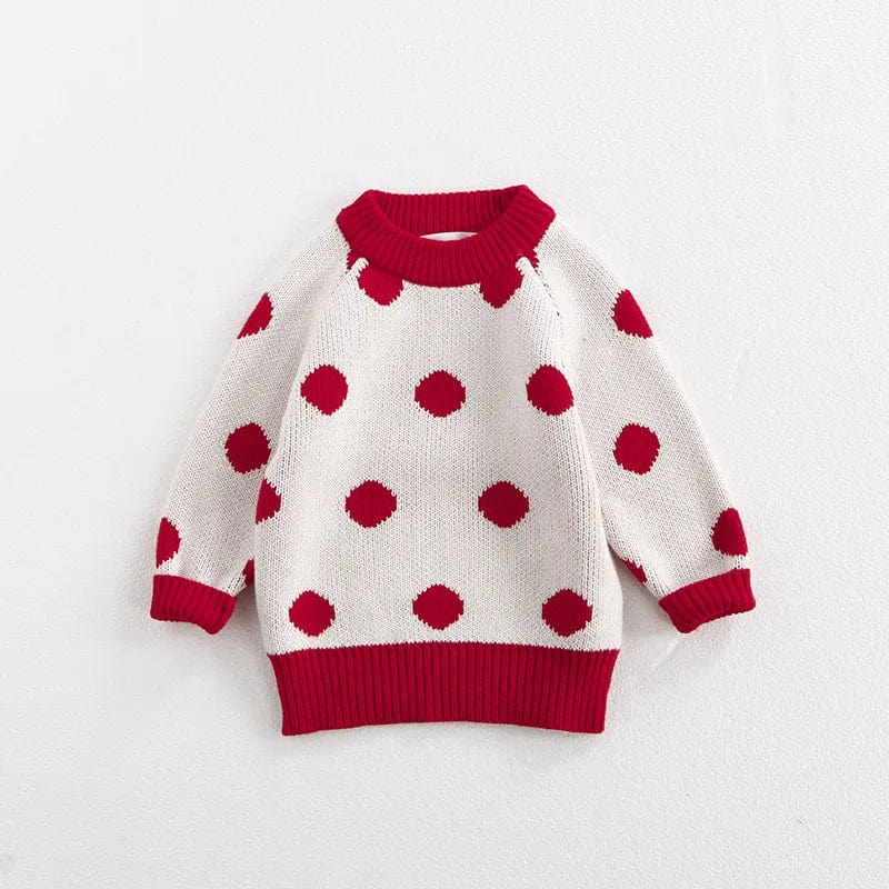 Red dot / 3-6M Baby Polka Dot Sweater