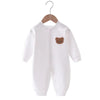 White / 0-3M Baby Romper Solid Color