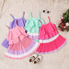 Baby Spaghetti Strap Sling Tops + Colorful Pleated Skirts