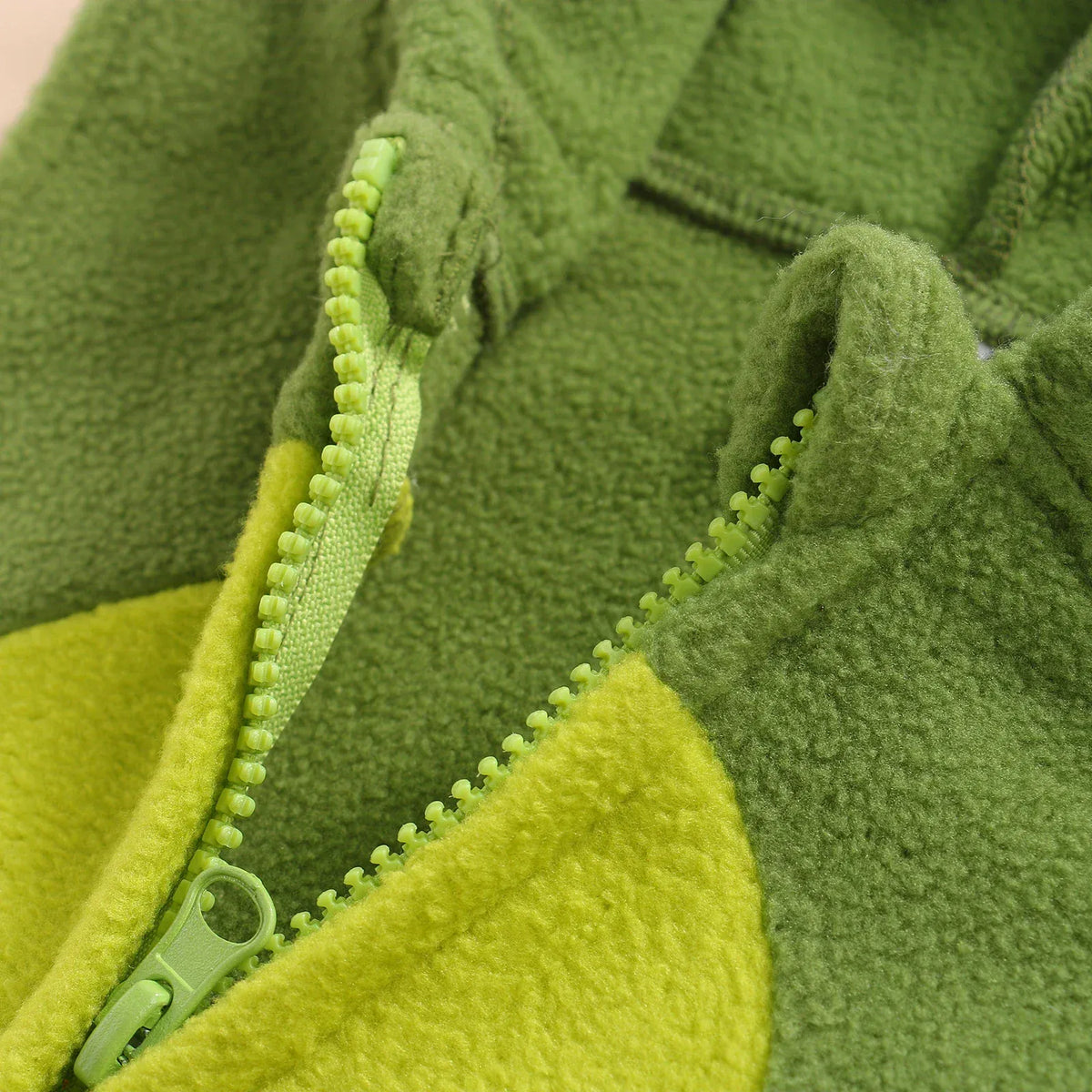 Baby Unisex Avocado Hooded Zipper Flannel Romper & Striped Stockings
