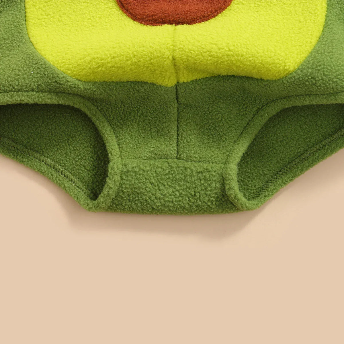 Baby Unisex Avocado Hooded Zipper Flannel Romper & Striped Stockings