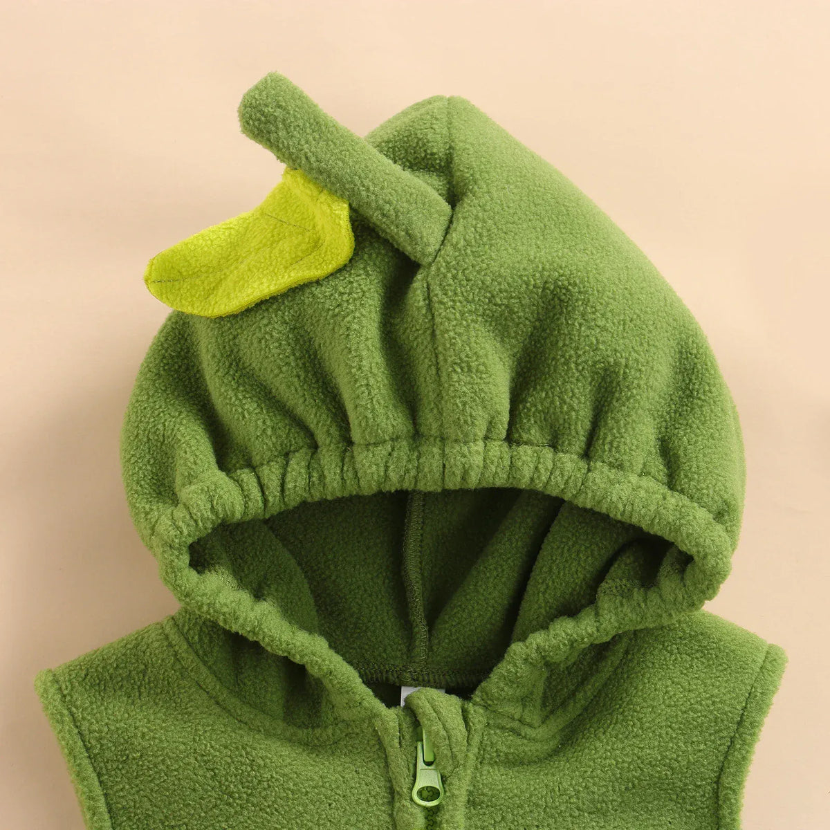 Baby Unisex Avocado Hooded Zipper Flannel Romper & Striped Stockings