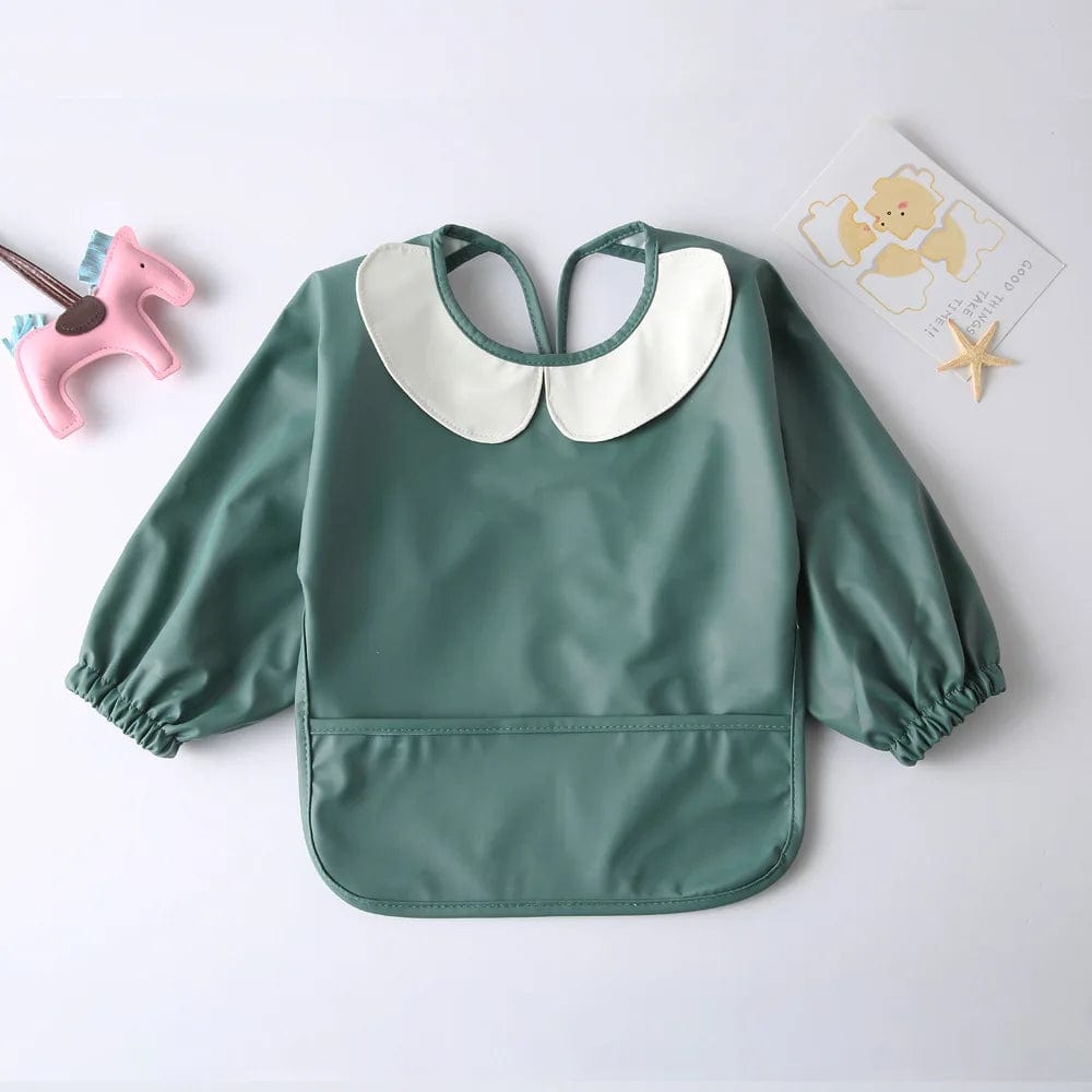 Green / L Baby Waterproof Long Sleeve Bib