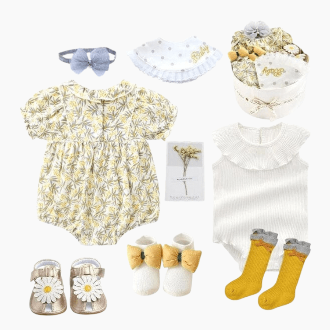 Baby &amp; Toddler Set B / 0-3M Bamboo Leaf Print Baby Gift Set