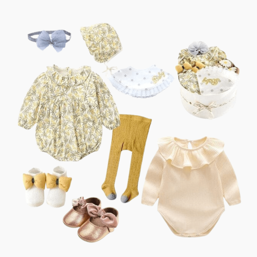 Baby &amp; Toddler Set C / 0-3M Bamboo Leaf Print Baby Gift Set
