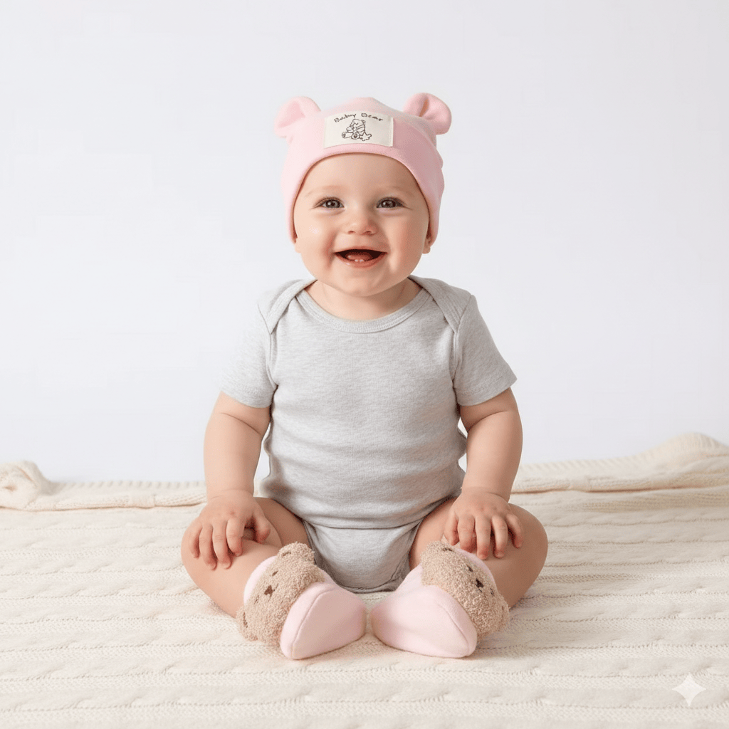 Bear Ear Beanie & Knit Sock Set