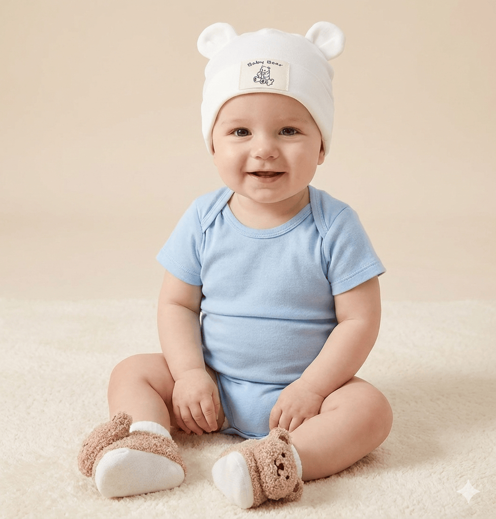 Bear Ear Beanie & Knit Sock Set