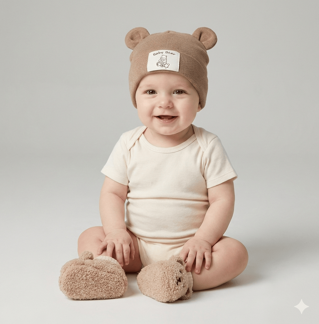 Bear Ear Beanie & Knit Sock Set