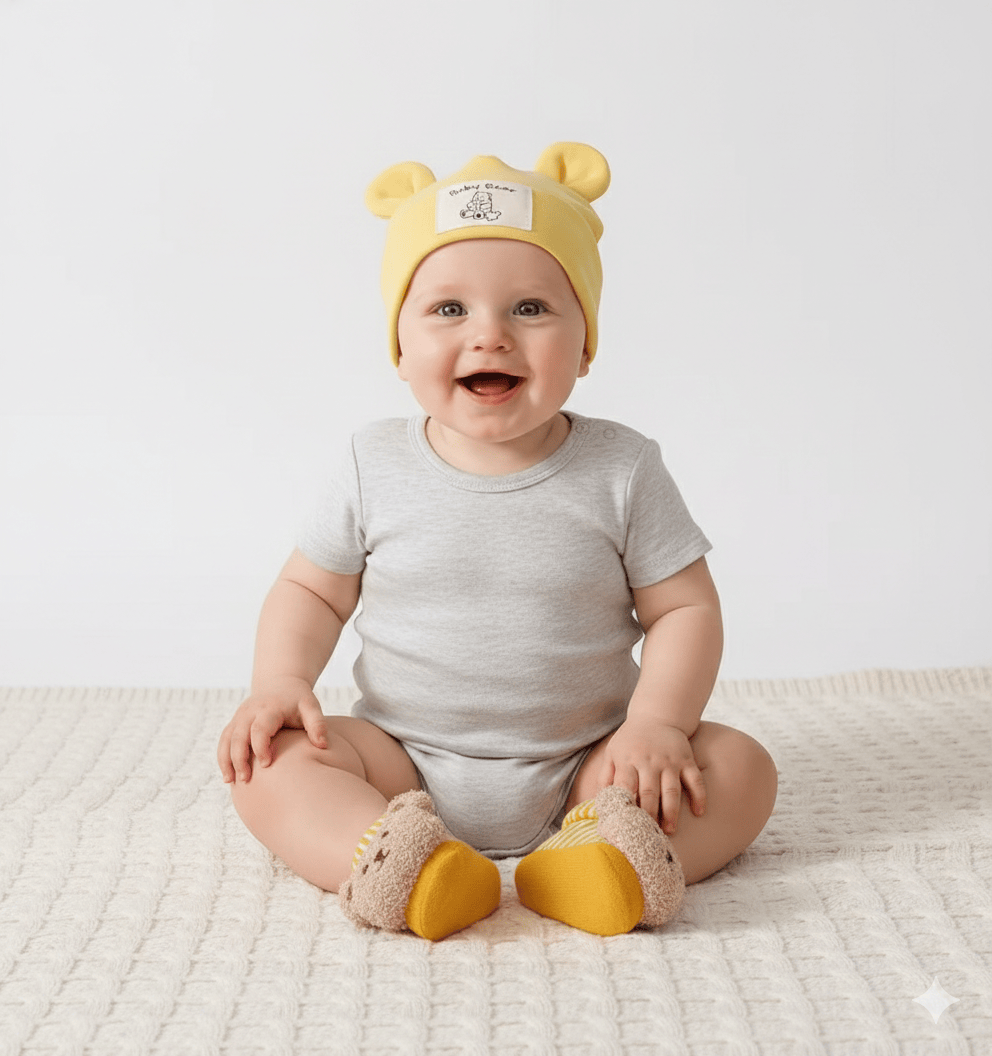 Bear Ear Beanie & Knit Sock Set