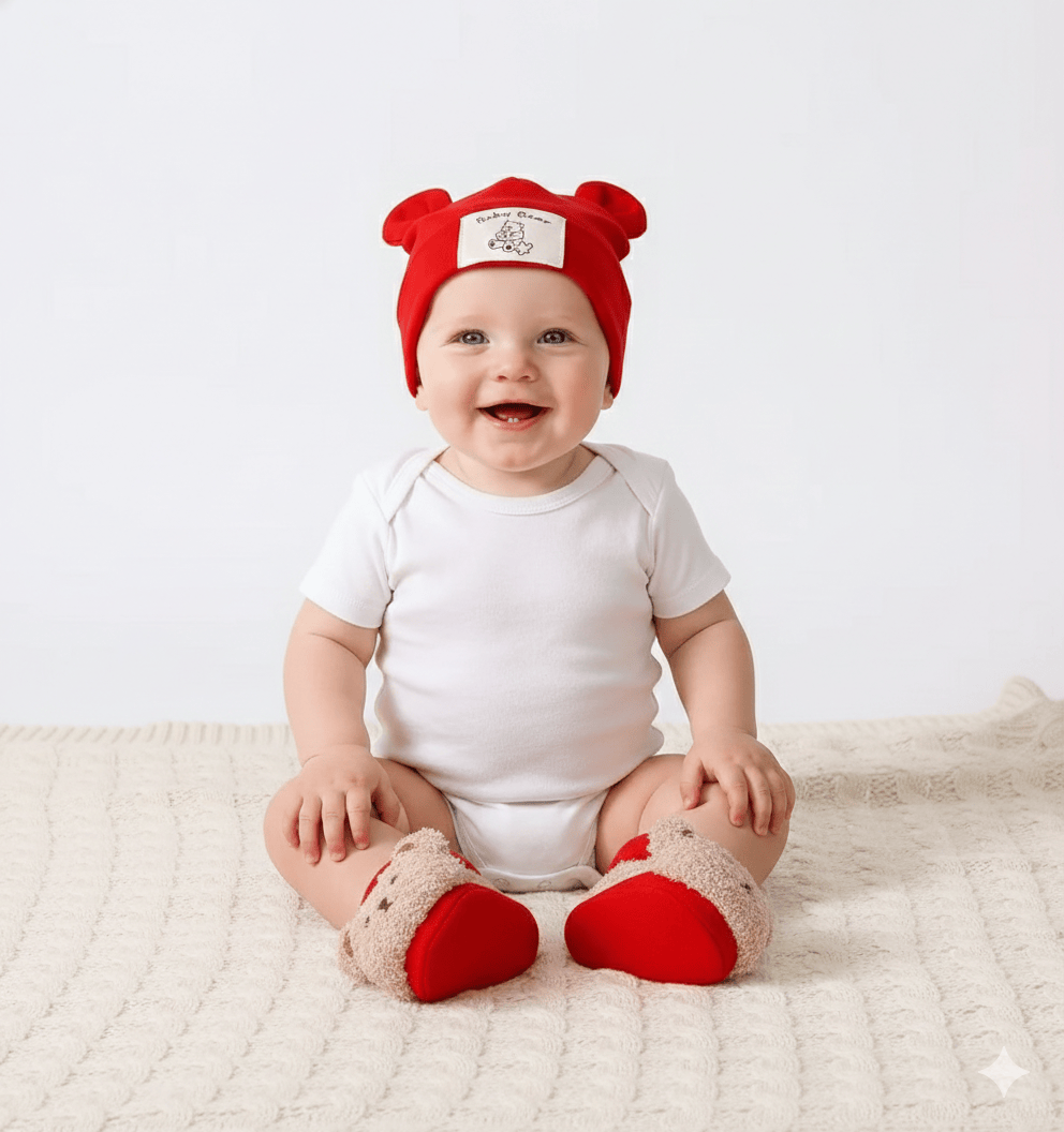 Bear Ear Beanie & Knit Sock Set